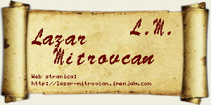 Lazar Mitrovčan vizit kartica